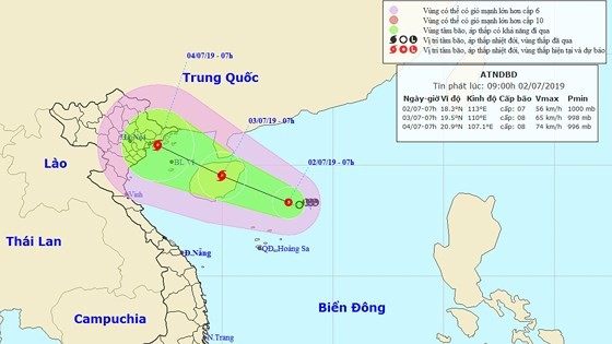 Tropical depression is powerfully operating in the East Sea