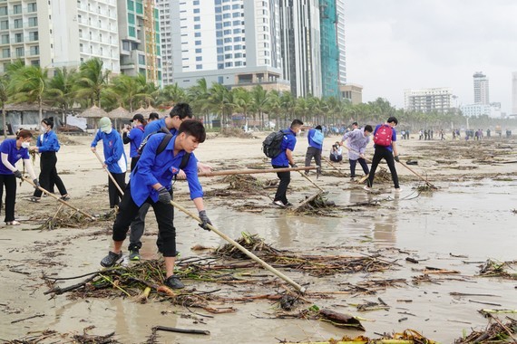 Forces, volunteers in Da Nang jointly clean up debris, trash following flood ảnh 3 Forces, volunteers in Da Nang jointly clean up debris, trash following flood ảnh 3