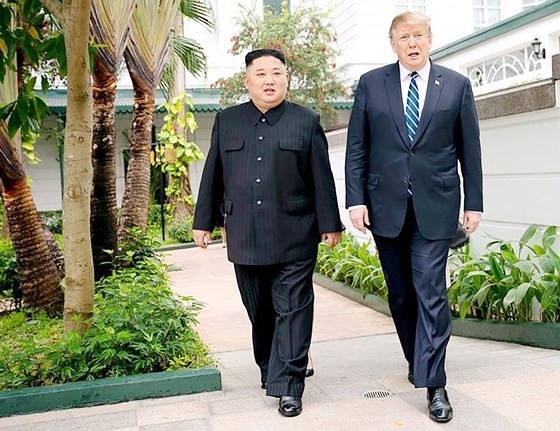 DPRK leader Kim Jong-un and US President Donald Trump during their second summit in Hanoi in February (Photo: VNA)