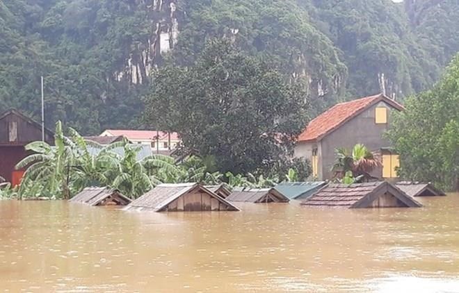 Quang Binh province is hard hit by flood. (Photo: VNA)