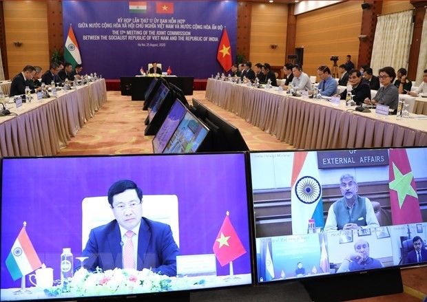 The meeting, which took place in the form of teleconferencing, reviewed the bilateral comprehensive strategic partnership since the 16th edition in August 2018, and put forth measures and orientations for cooperation in the new period. (Photo: VNA)