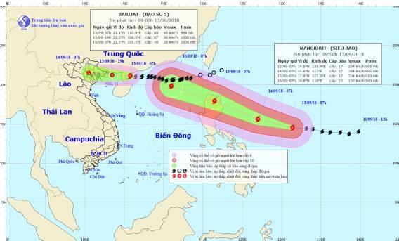 Super typhoon Mangkhut close to East Sea  ​