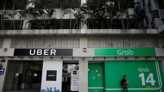 A view of Uber and Grab offices in Singapore on Mar 26, 2018. (Photo: Reuters)