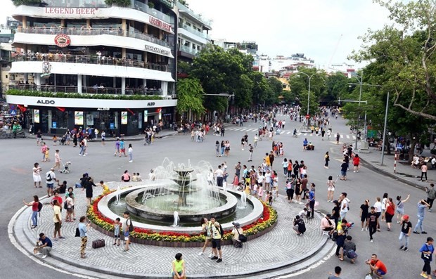 Dong Kinh Nghia Thuc square area in Hanoi (Photo: VNA)