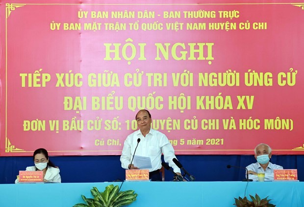 State President Nguyen Xuan Phuc meets voters in Ho Chi Minh City ảnh 1 State President Nguyen Xuan Phuc meets voters in Ho Chi Minh City ảnh 1